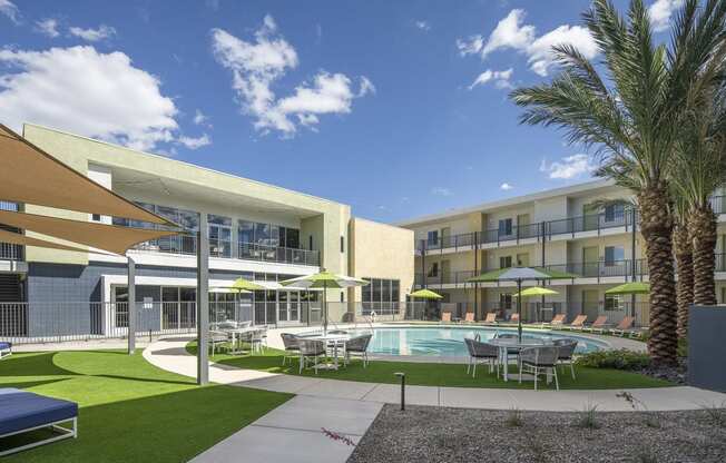 Pool Lounge Area at Cabana Bridges Apartments in Tucson Arizona