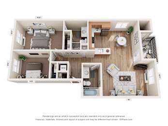 2 beds, 2 baths, 900 sqft, $1,600