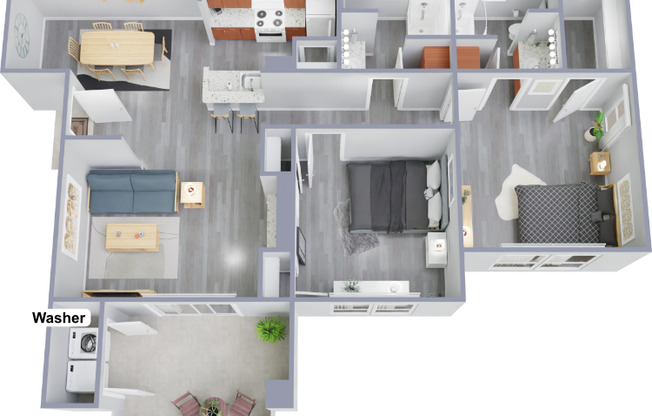 2 beds, 2 baths, 850 sqft, $1,179