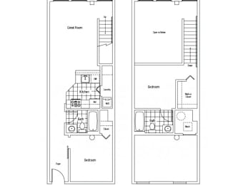 2 beds, 2 baths, 955 sqft, $2,495