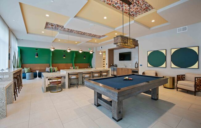 Juno at Winter Park apartments in Winter Park Florida photo of billiards table