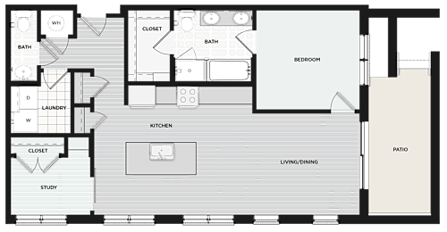 1 bed, 1.5 baths, 1,030 sqft, $3,348