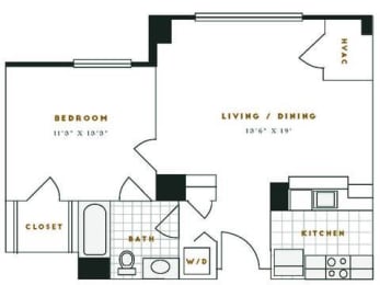 1 bed, 1 bath, 756 sqft, $2,766