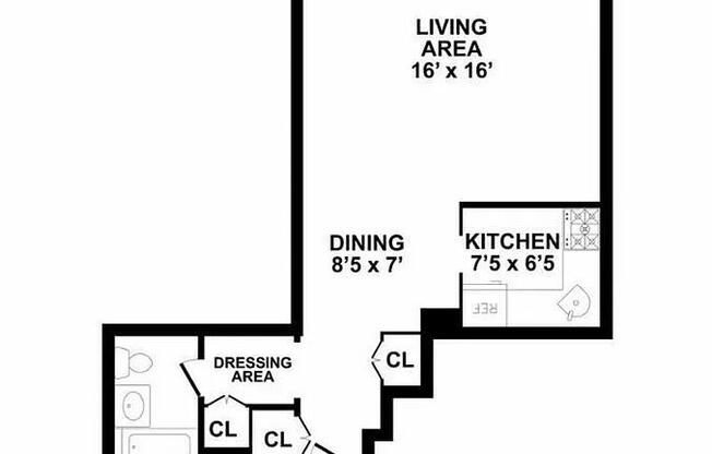 Studio, 1 bath, 475 sqft, $3,600, Unit 11F