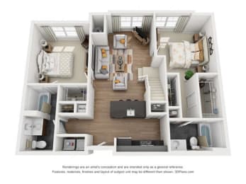 2 beds, 2 baths, 1,207 sqft, $2,674