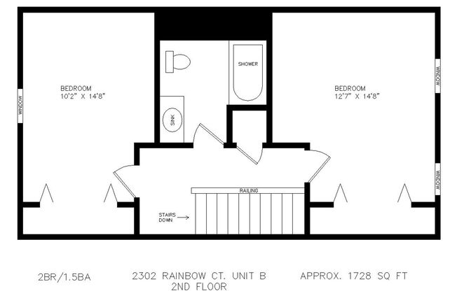 2 beds, 1.5 baths, 1,728 sqft, $1,175