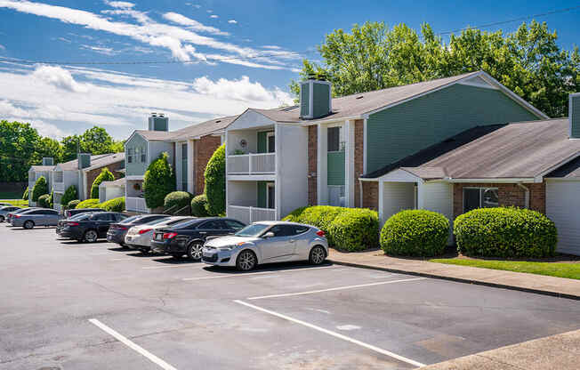 Parking Lot in Front of Rivergate Meadows Apartment Buildings