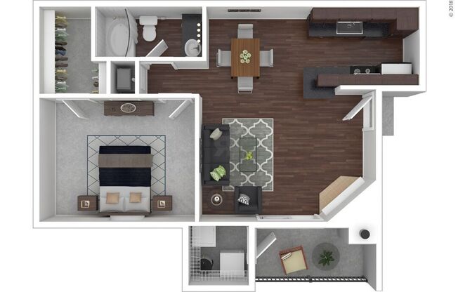 1 bed, 1 bath, 642 sqft, $876