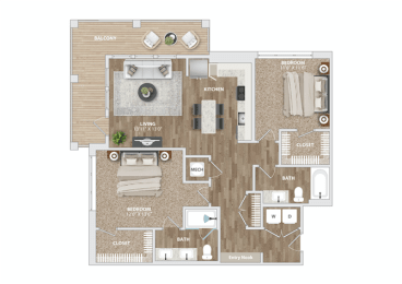 2 beds, 2 baths, 1,128 sqft, $2,114