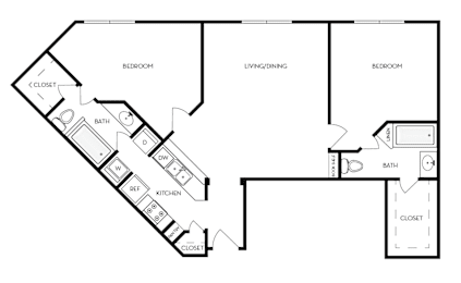 2 beds, 2 baths, 1,021 sqft, $2,201