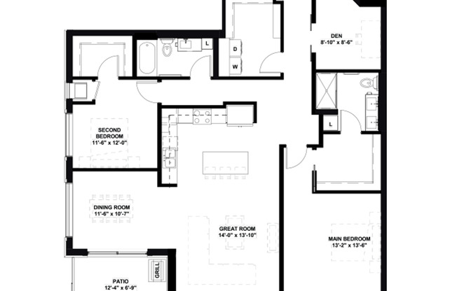 2 beds, 2 baths, 1,624 sqft, $3,695, Unit 221