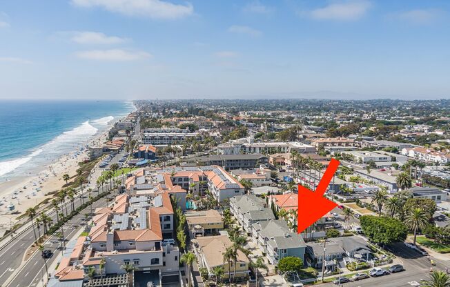 Furnished 2 bedroom in Carlsbad Village, Ocean View 1/2 block to the beach