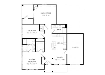 2 beds, 2 baths, 1,342 sqft, $2,375