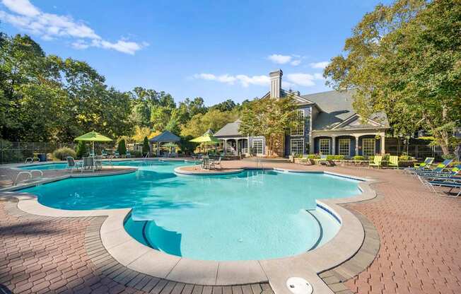 Swimming Pool Area at Bridgewater Apartments, Duluth, GA