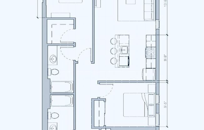 2 beds, 2 baths, 868 sqft, $3,595, Unit 501