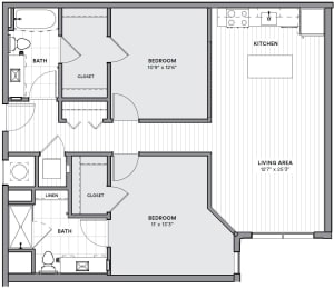2 beds, 2 baths, 1,085 sqft, $3,704