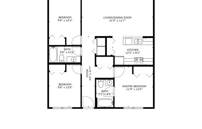 3 beds, 2 baths, 1,120 sqft, $1,615, Unit 4310-11