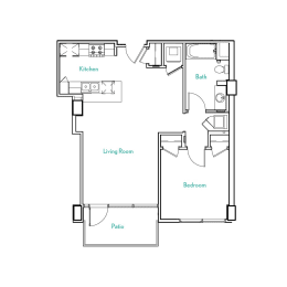 1 bed, 1 bath, 756 sqft, $2,520