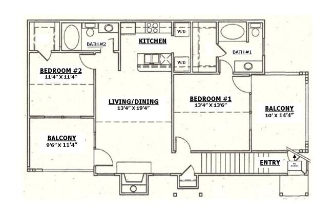 2 beds, 2 baths, 1,050 sqft, $1,940, Unit 0622