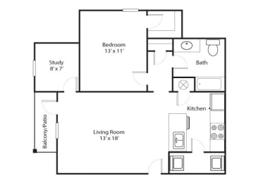 1 bed, 1 bath, 815 sqft, $949