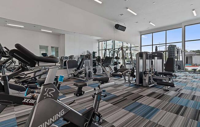 Fitness center at Reveal at Onion Creek, Austin, Texas