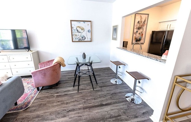 a living room with a couch and a chair