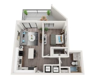 1 bed, 1 bath, 625 sqft, $2,207