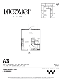 Studio, 1 bath, 457 sqft, $1,230