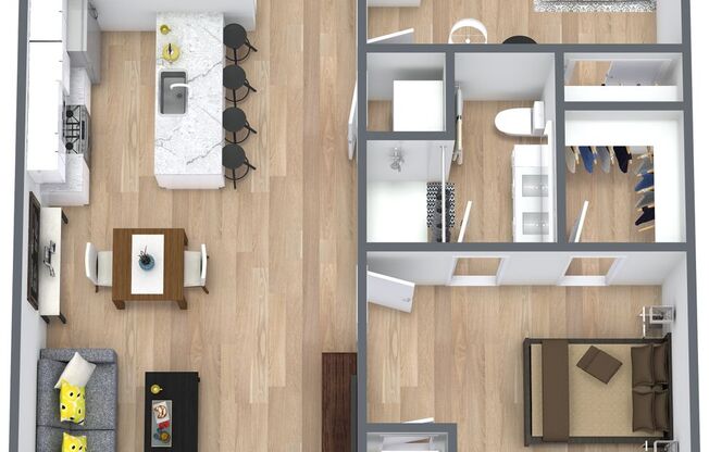 1 bed, 2 baths, 910 sqft, $1,944, Unit 222