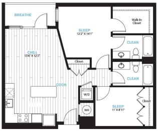 2 beds, 2 baths, 937 sqft, $2,505