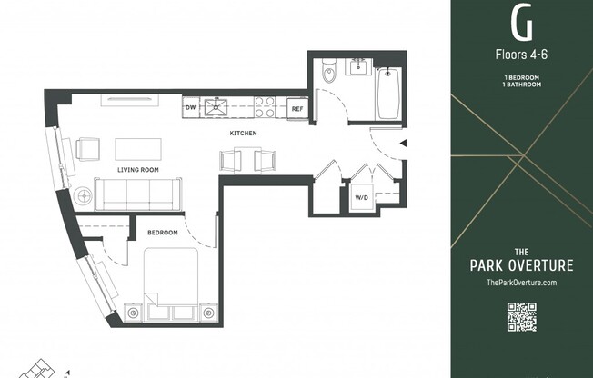 1 bed, 1 bath, $2,709, Unit 6G