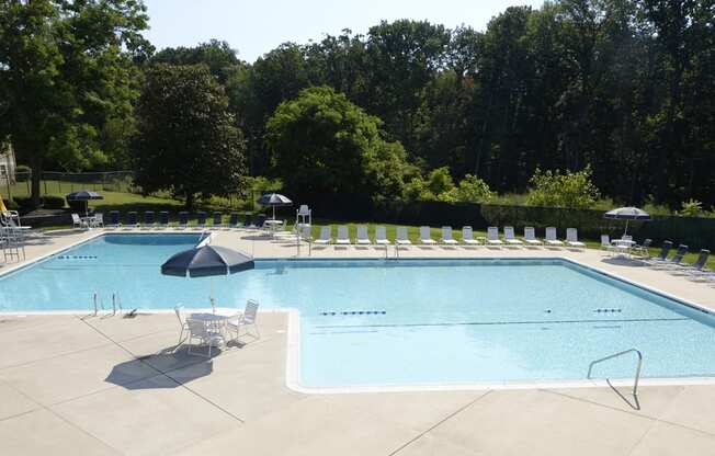 Lounging by the Pool at Woodridge Apartments, Maryland 21133