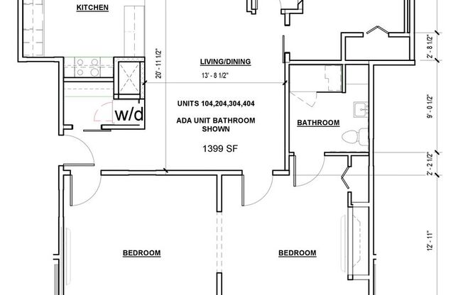 3 beds, 2 baths, 1,399 sqft, $2,650, Unit 5 S State 404