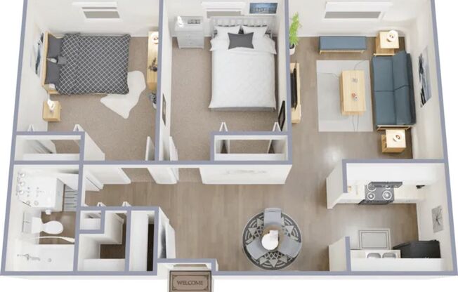 2 beds, 1 bath, 740 sqft, $1,185, Unit 1210-101