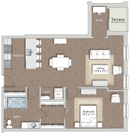 1 bed, 1 bath, 933 sqft, $3,122