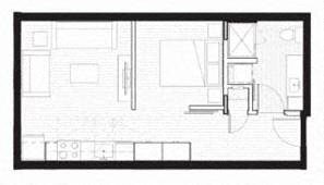 1 bed, 1 bath, 508 sqft, $2,325