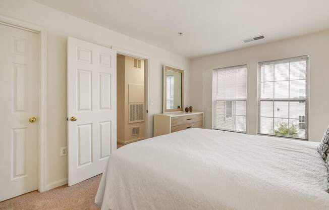 Bedroom With Expansive Windows at The Fields at Merrifield, Falls Church