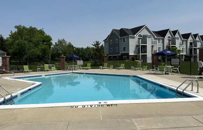 Outdoor Pool with Large Sundeck at Liberty Mills Apartments, Fort Wayne, IN, 46804