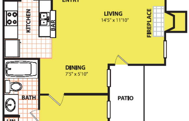 1 bed, 1 bath, 653 sqft, $1,170