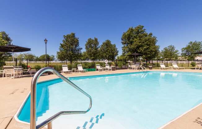This is a photo of the pool area at Washington Place Apartments in Miamisburg, Ohio in Washington Township.