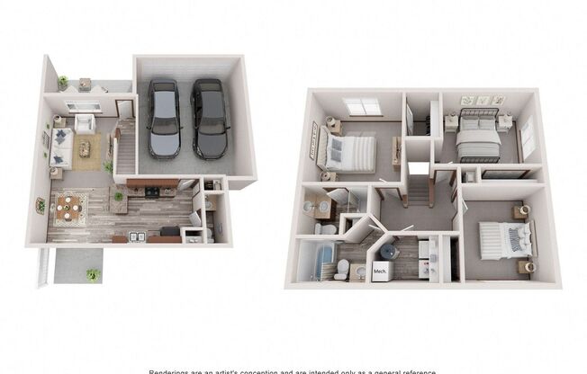 3 beds, 2.5 baths, 1,268 sqft, $1,735, Unit 4015-02