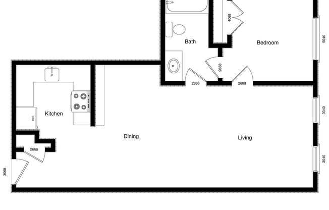 1 bed, 1 bath, 702 sqft, $1,295, Unit 108