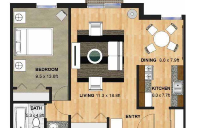 1 bed, 1 bath, 692 sqft, $1,250, Unit 312