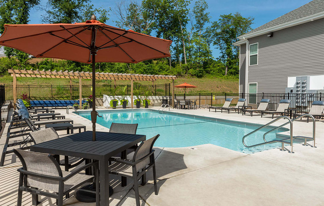 our apartments have a resort style pool and patio