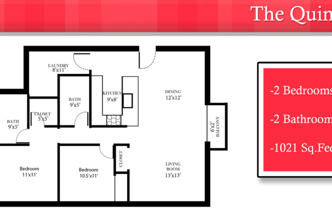 2 beds, 2 baths, 924 sqft, $1,695, Unit Unit LL 5