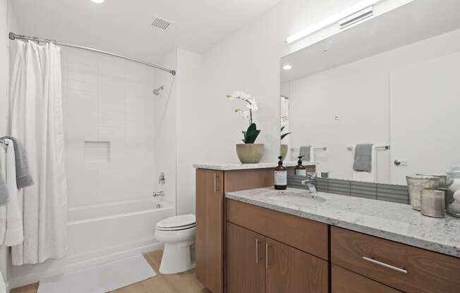 Bathroom With Bathtub at M Apartments, Spokane, WA, 99201