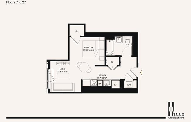 Studio, 1 bath, $3,345, Unit 2218