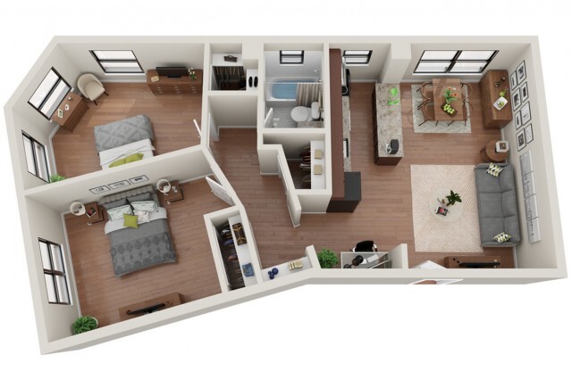 2 Bedroom Floor Plan | Apartments St Louis | Convent Gardens