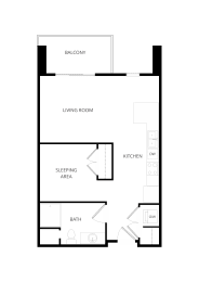 Studio, 1 bath, 557 sqft, $1,435