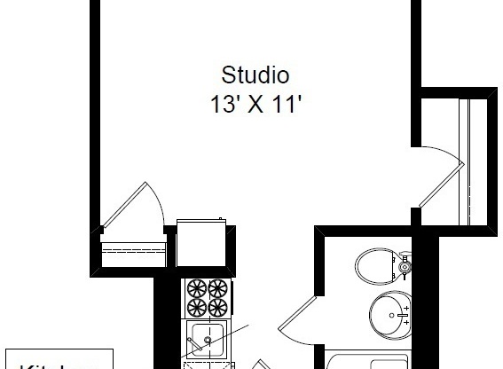 Studio, 1 bath, 320 sqft, $1,285, Unit 273-0414